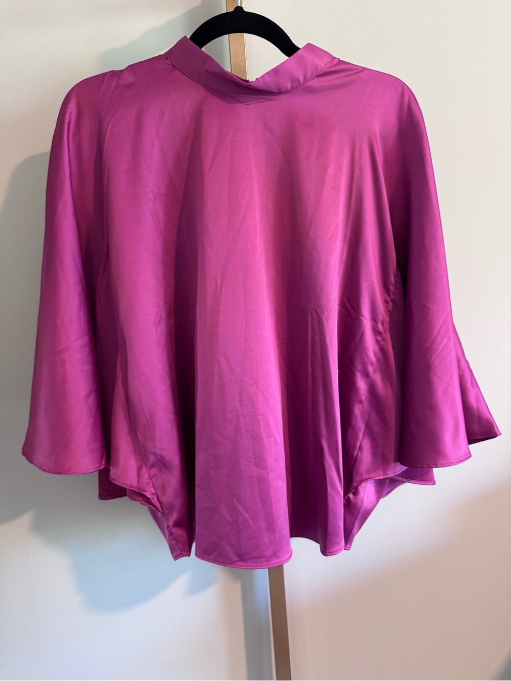 Fuchsia Split Sleeve Cape Top